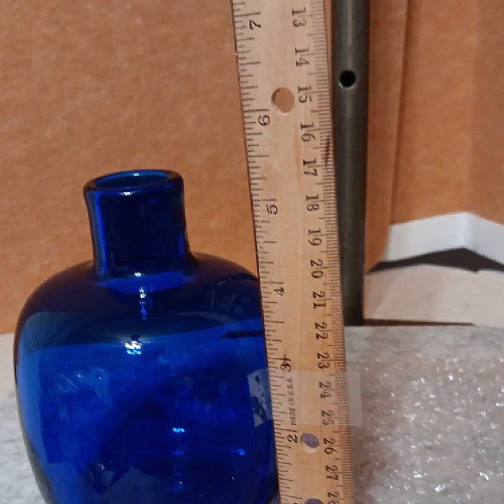 VINTAGE BLENKO Blue Glass Vase - Picture 5 of 6